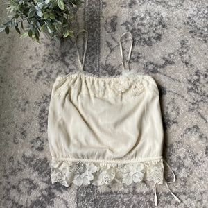 AEO | American Eagle | Crop Floral Lace Tank